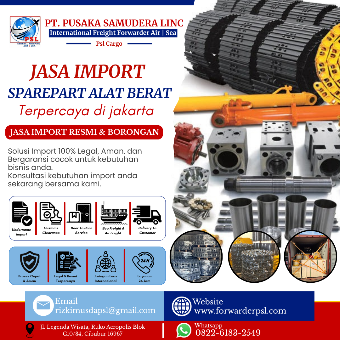 Jasa Import Sparepart Alat Berat Terpercaya
